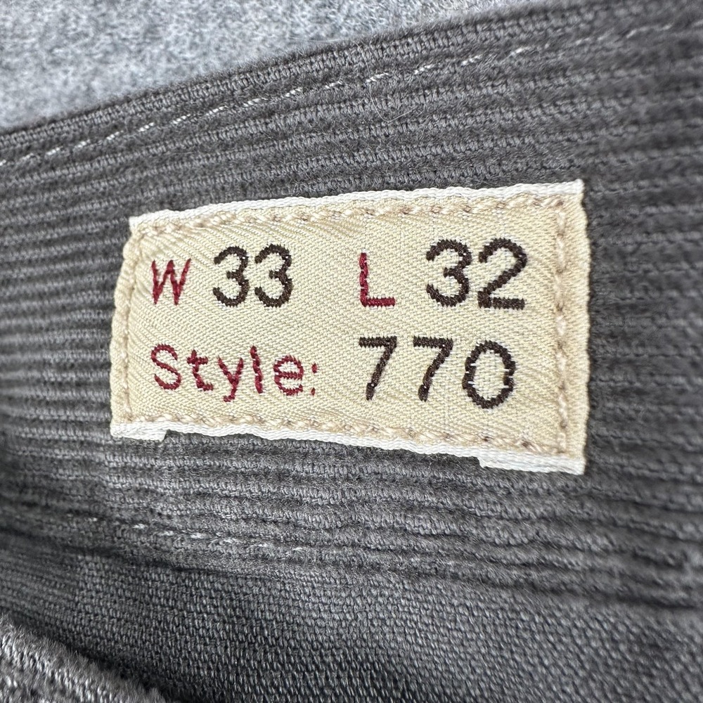 J.Crew Pants Mens 33x32 Gray 770 Stretch Corduroy Slim Straight 5 Pocket Casual - Picture 11 of 16